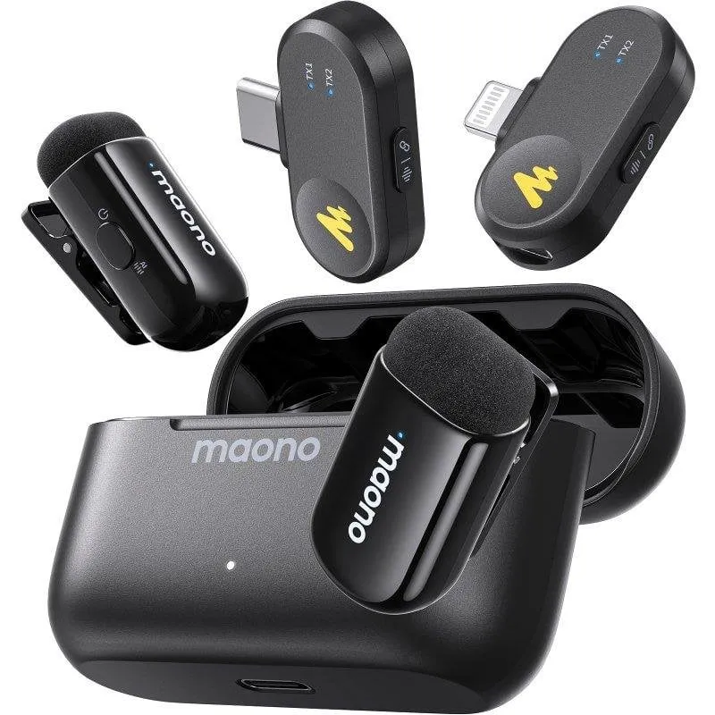 Microfono Maono WM622 PBC2 wireless sistema con riduzione del rumore 100m