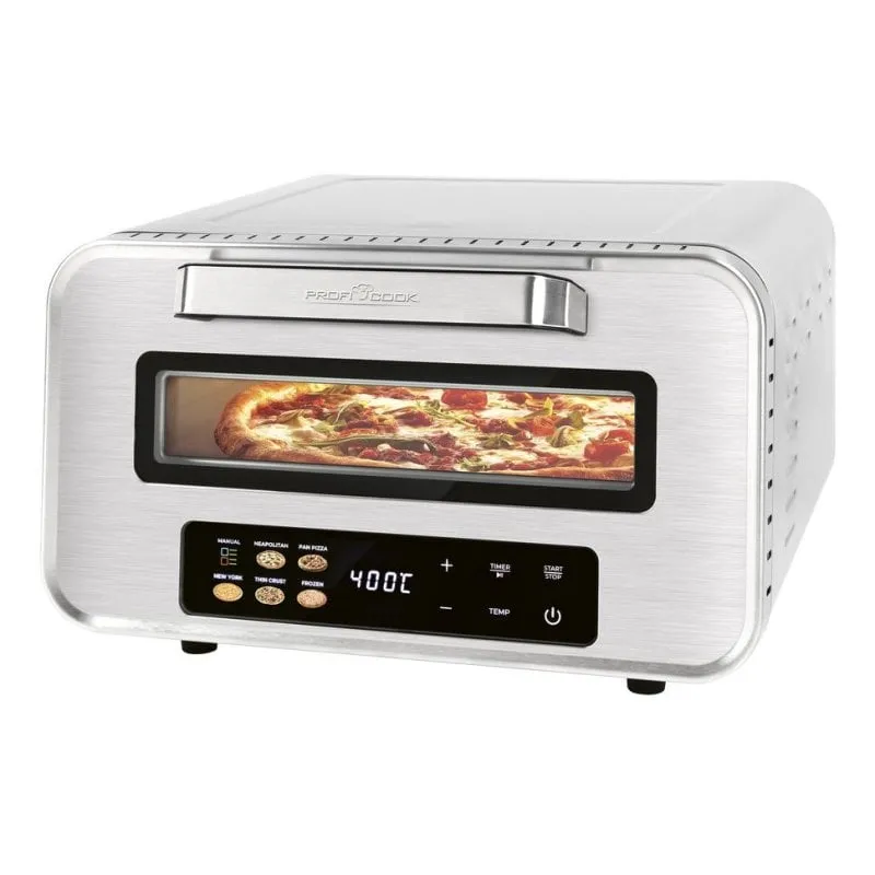 Forno pizza ProfiCook PC-PO 1323 acciaio inox 400°C timer digitale