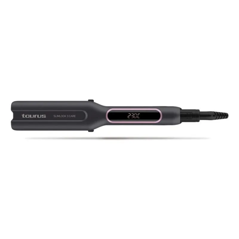 Piastra per Capelli Ceramica Tormalina Cheratina Taurus Slimlook 3 Care 230ºC 5 Impostazioni Piastre Larghe Spegnimento Automatico Display Nero