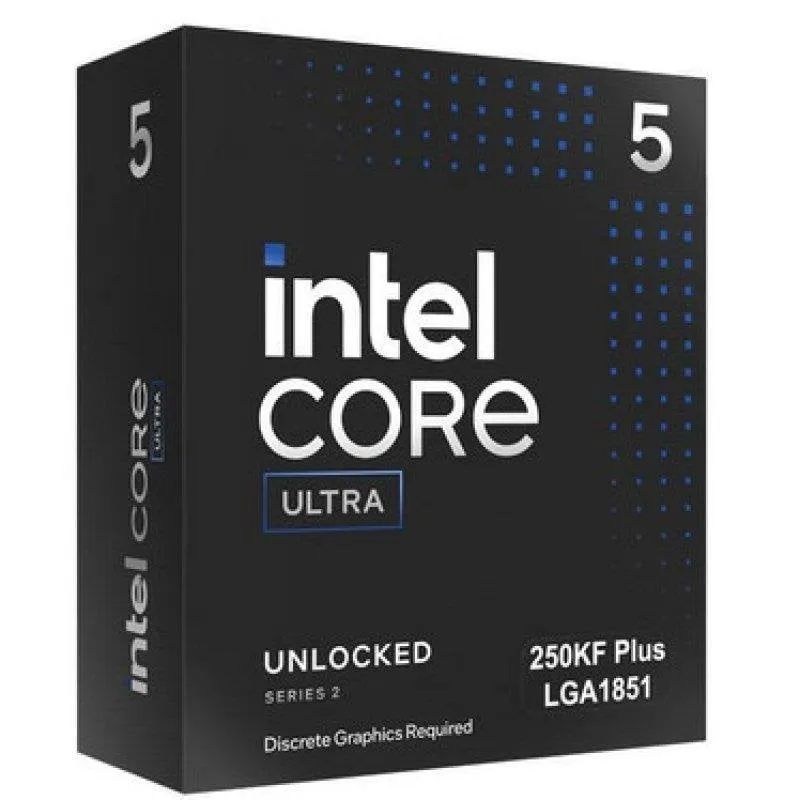 Processore Intel Core Ultra 5 250KF Plus 18 Nuclei 3,5 GHz 5,3 GHz PCIe 5.0 DDR5