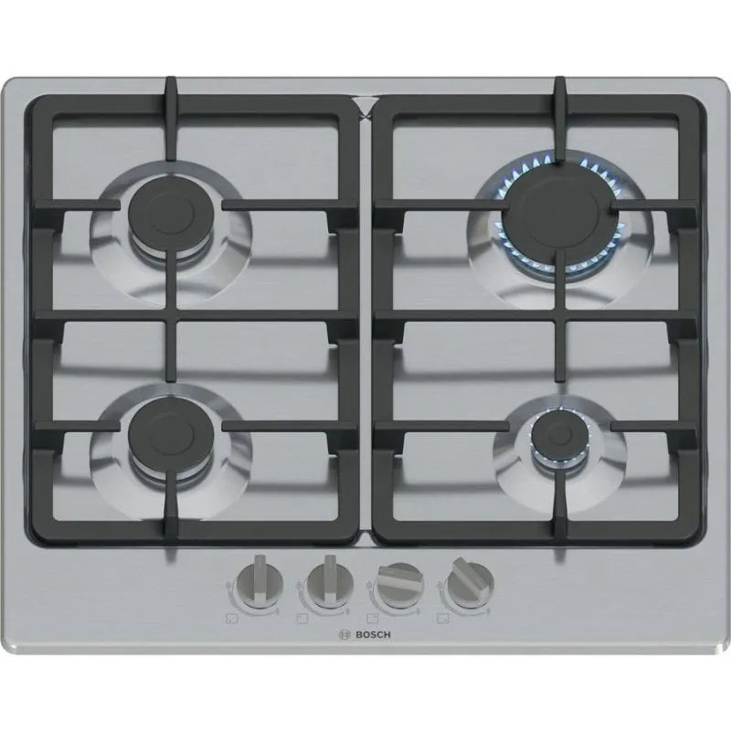 Piano Bosch Serie 4 PGP6B5K90 gas 4 fuochi inox 58 cm