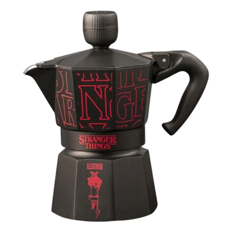 Caffettiera Moka Bialetti Stranger Things 0,13L 3 Tazze Alluminio Nero Rosso