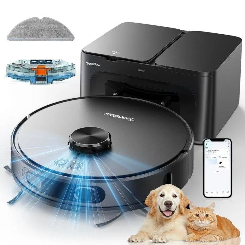 Robot Aspirapolvere e Lavapavimenti Teendow D65s Max Autosvuotamento Navigazione LDS 6.000 Pa