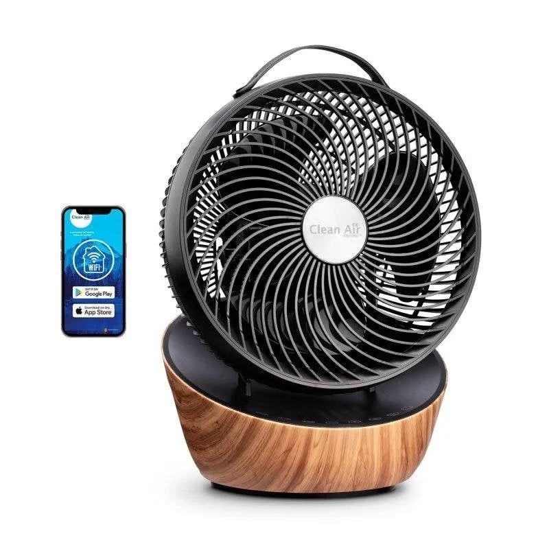 Ventilatore Clean Air Optima CA-403 Smart Oscillazione 3D Controllo App Legno
