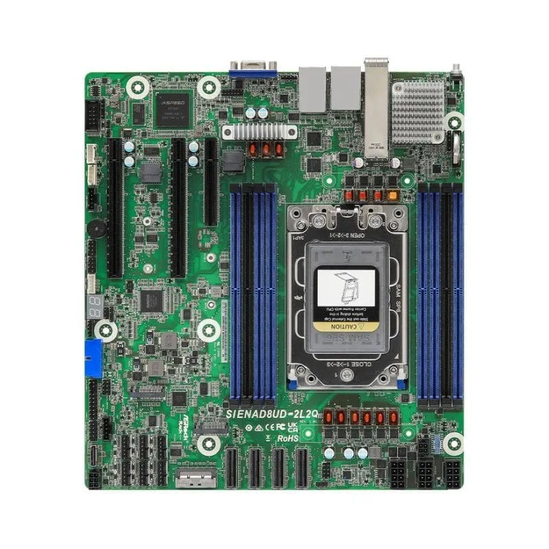 Schede Madri AsRock SIENAD8UD-2L2Q AMD SP6 DDR5 Micro ATX PCIe 5.0 25GbE Server