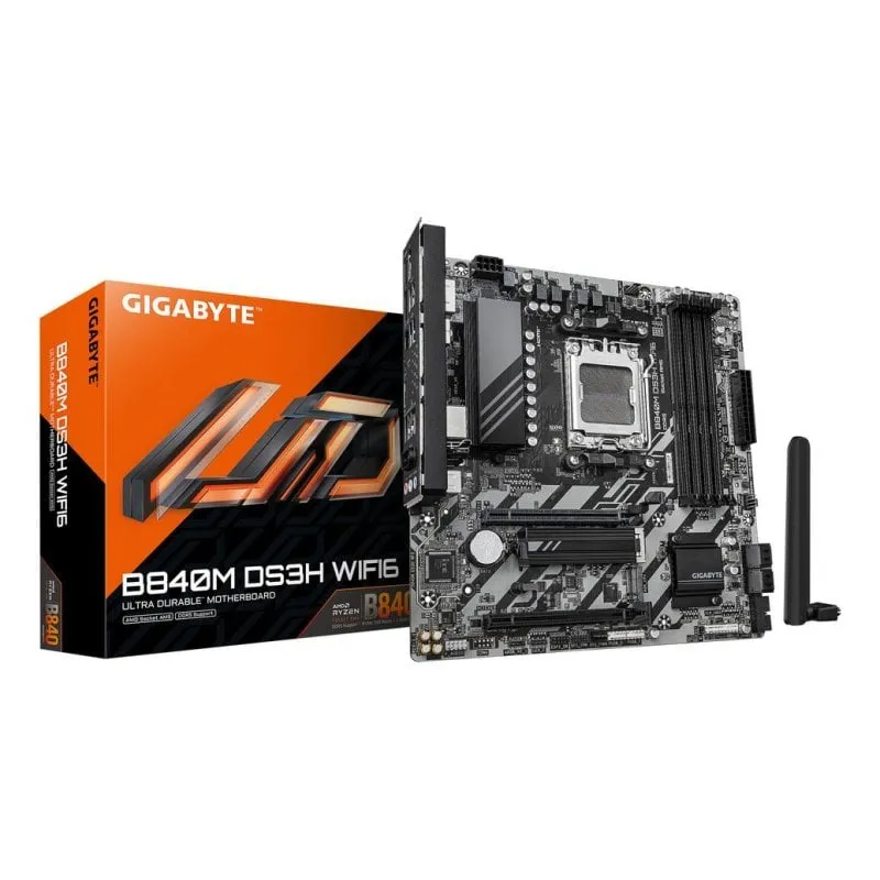 Schede Madri Gigabyte B840M DS3H AMD B840 Socket AM5 DDR5 Micro ATX WiFi 6 2.5GbE M.2 RAID