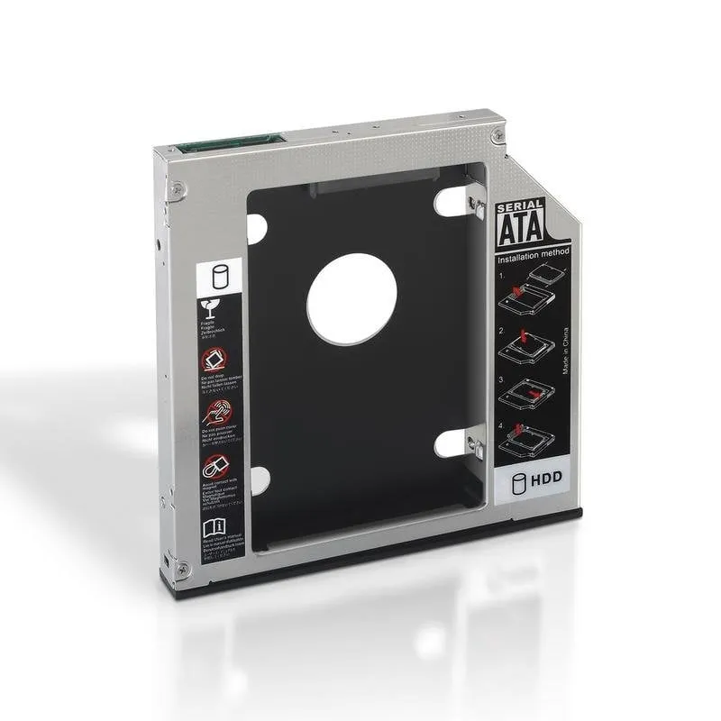Adattatore Aisens A129-0152 2.5" SSD HDD 9,5 mm Nero Argento