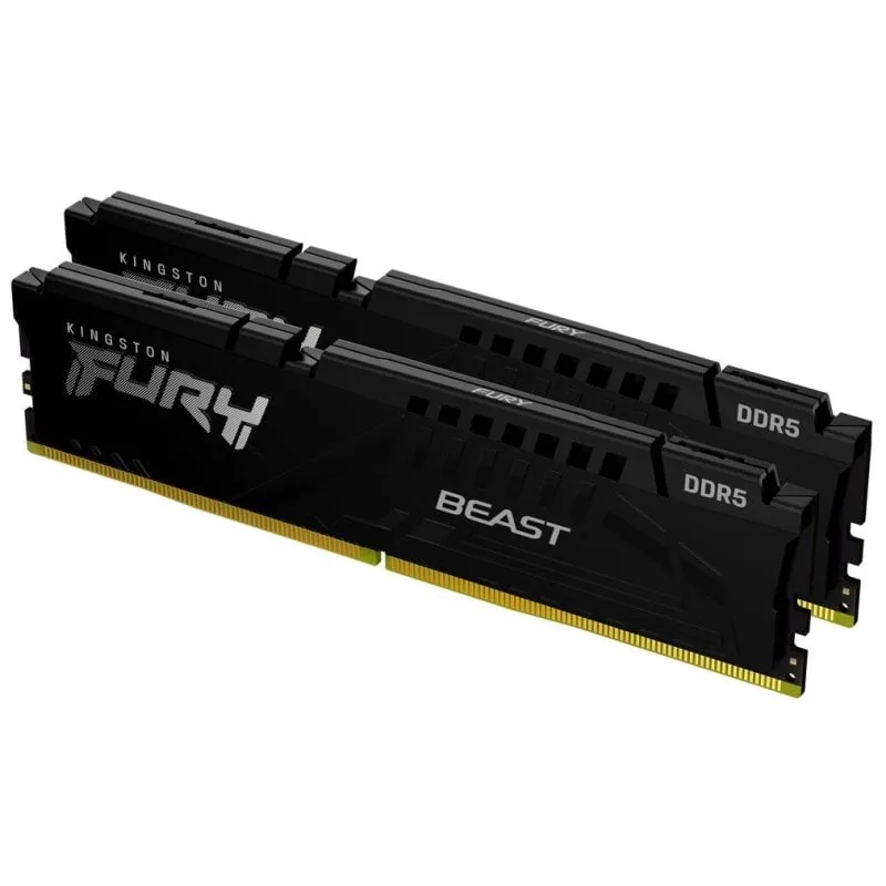 Memoria RAM Kingston FURY Beast 64GB 2x32GB DDR5 5600MHz CL36 Intel XMP AMD EXPO Nero