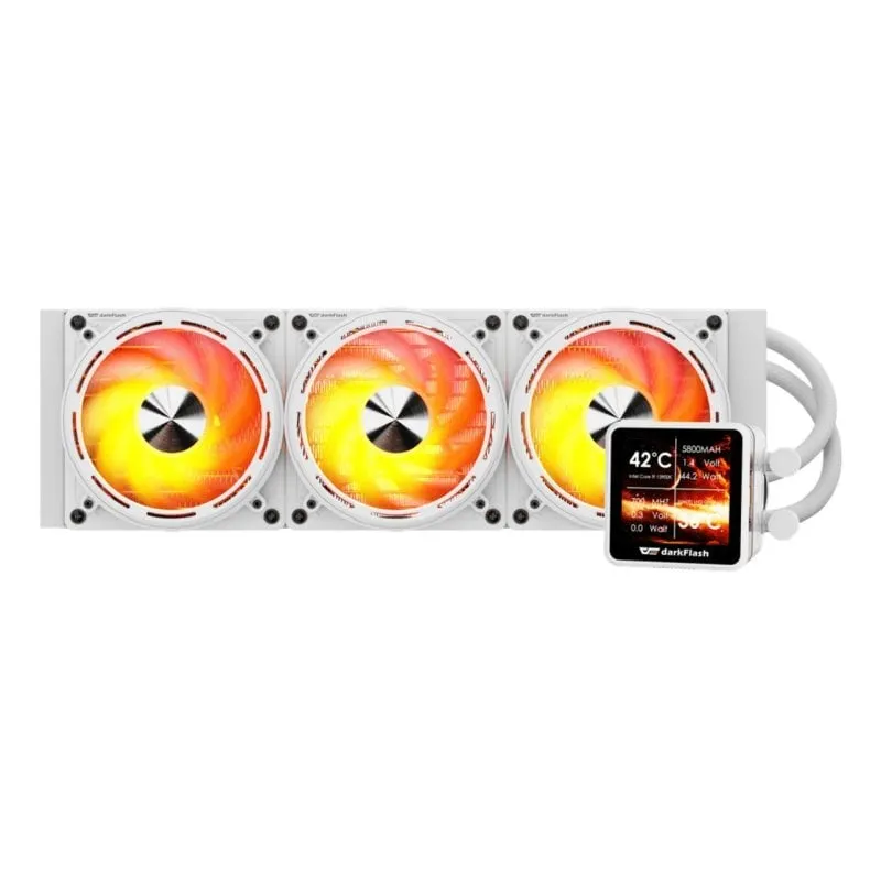 Refrigerazione Liquida darkFlash DE360 360mm 3 Ventole Display IPS ARGB Bianco
