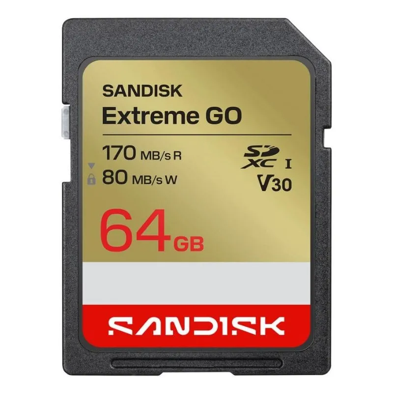 Scheda SanDisk Extreme GO 64GB SDXC UHS-I 170MB/s V30 resistente