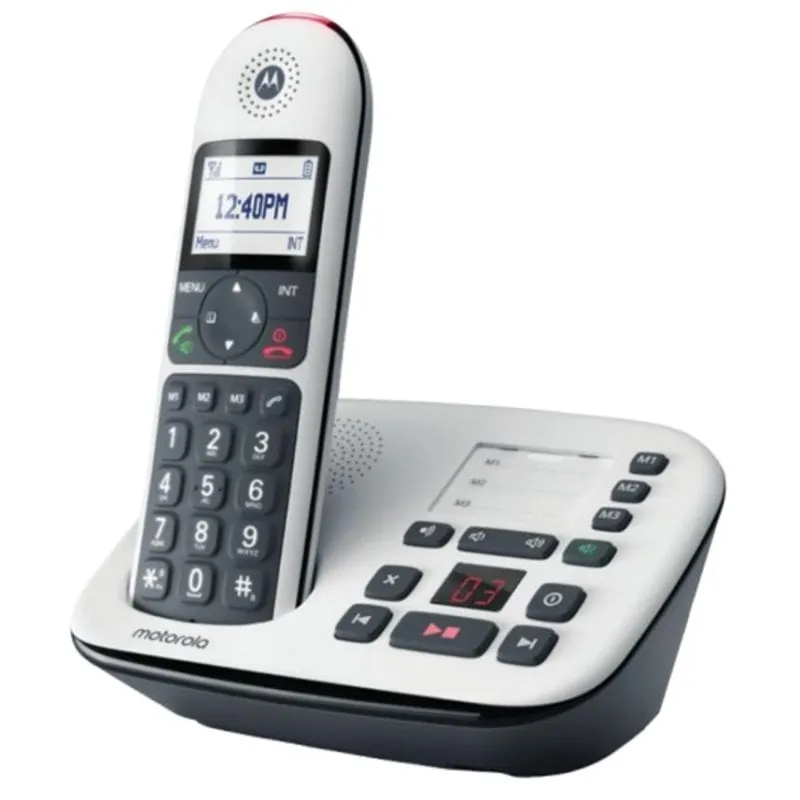 Telefono cordless Motorola CD5011 Nero Bianco display grande segreteria