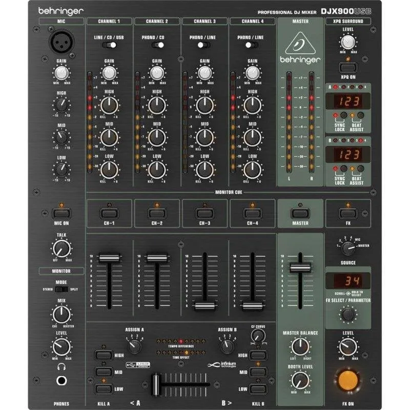 Mixer Behringer DJX900 USB 5 canali Effetti Digitali USB