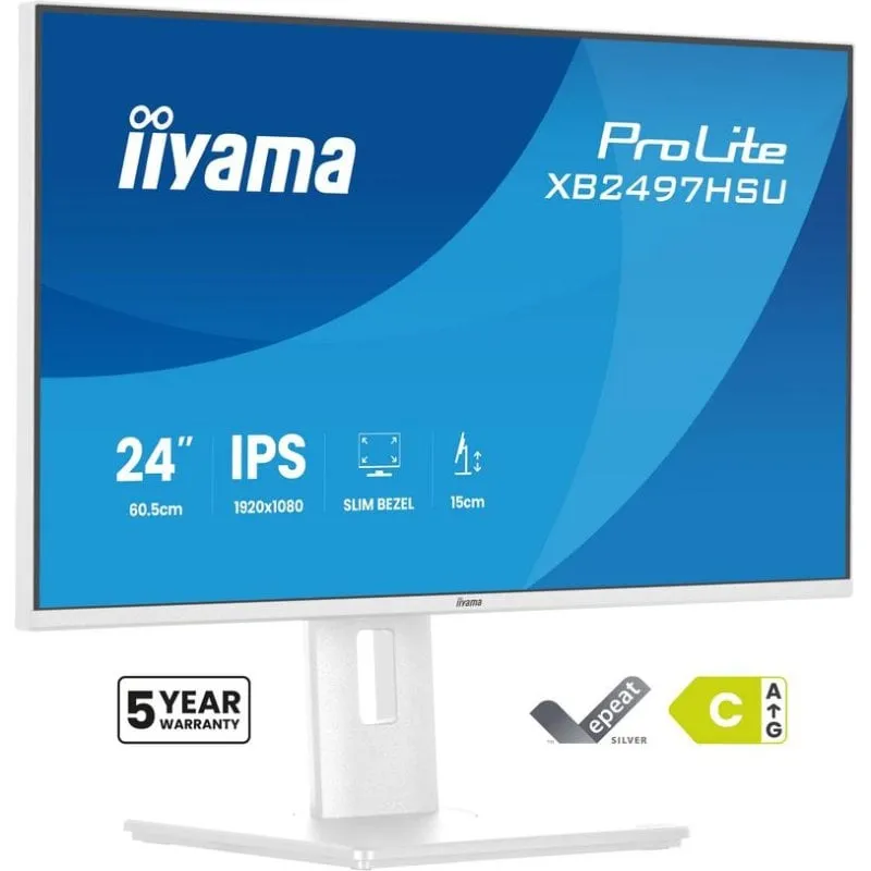 Monitor PC iiyama ProLite XB2497HSU-W1 24" FullHD 120Hz IPS Hub USB Regolabile