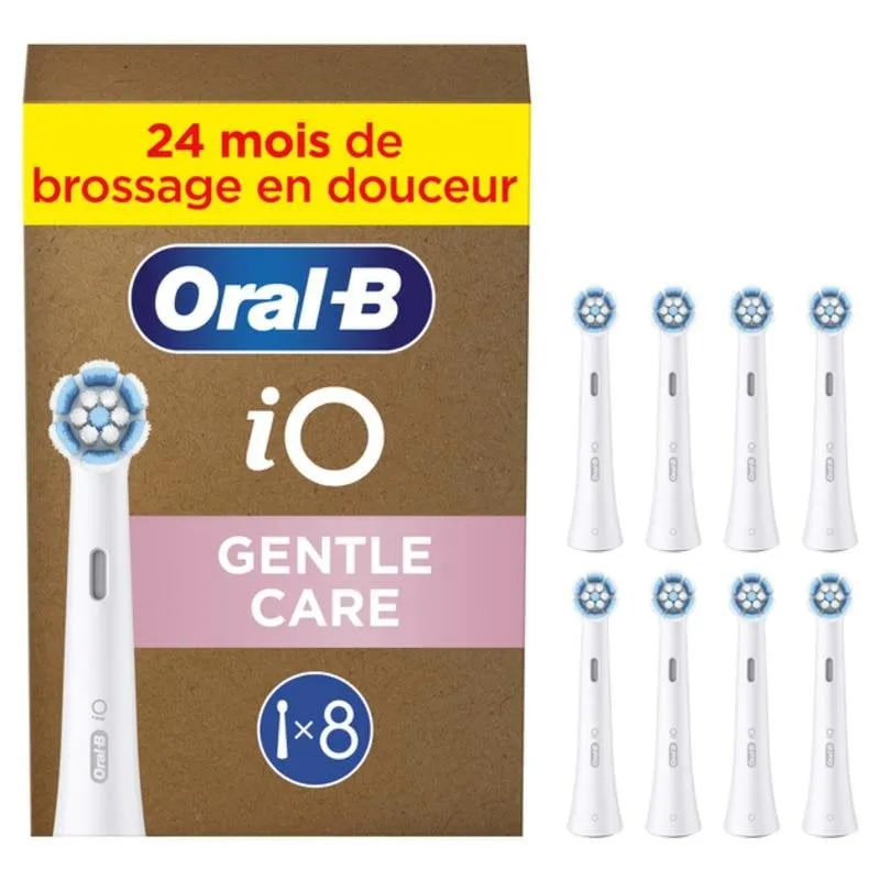 Testine di Ricambio Oral-B iO Gentle Care 8 Unità Extra Morbido Bianco