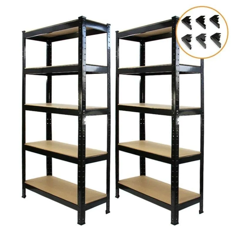 Armadio Rack MonsterShop T-rax 75x150x30cm Acciaio MDF Nero Set 2