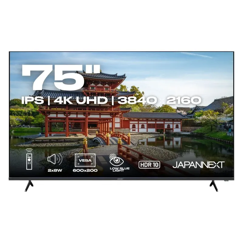 Monitor PC JAPANNEXT JN-IPS7500UHDR-U 75" Ultra HD 4K 60Hz IPS HDR G-Sync FreeSync 14ms