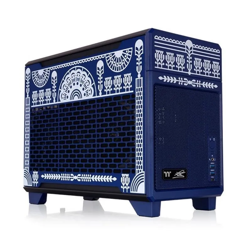 Torre Thermaltake TR100 Koralie Edition Mini-ITX Blu Finestra Laterale