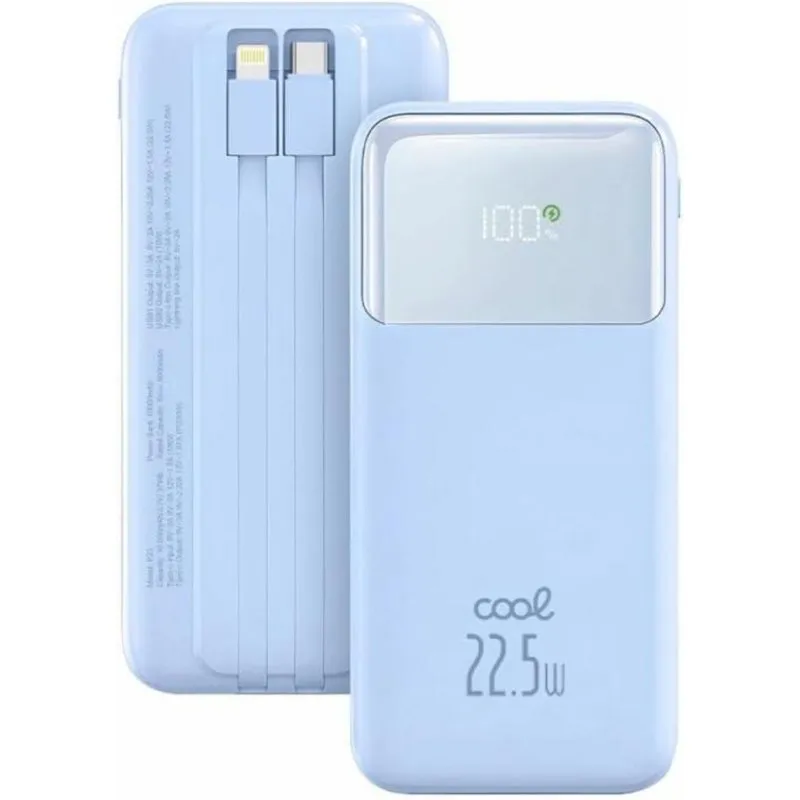 Power Bank Cool Pocket 10000 mAh 22.5W Display LED Celeste