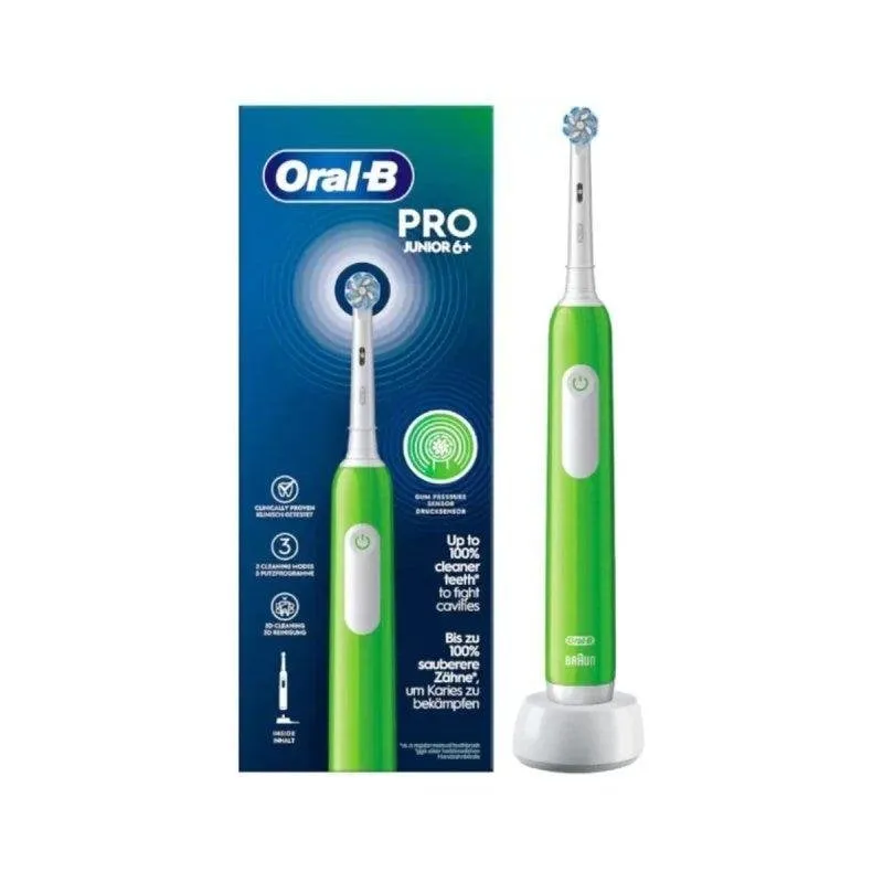 Spazzolino elettrico Oral-B Junior Pro 6+ Verde ricaricabile 3 modalità