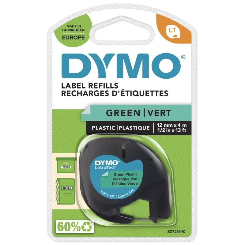 DYMO S0721640 nastro per etichettatrice Nero su verde