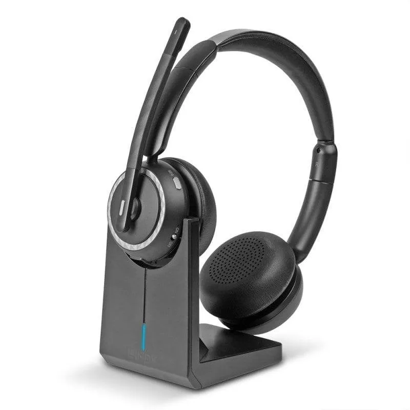Auricolari Lindy L118 cablati e Bluetooth USB-C per ufficio e call center neri