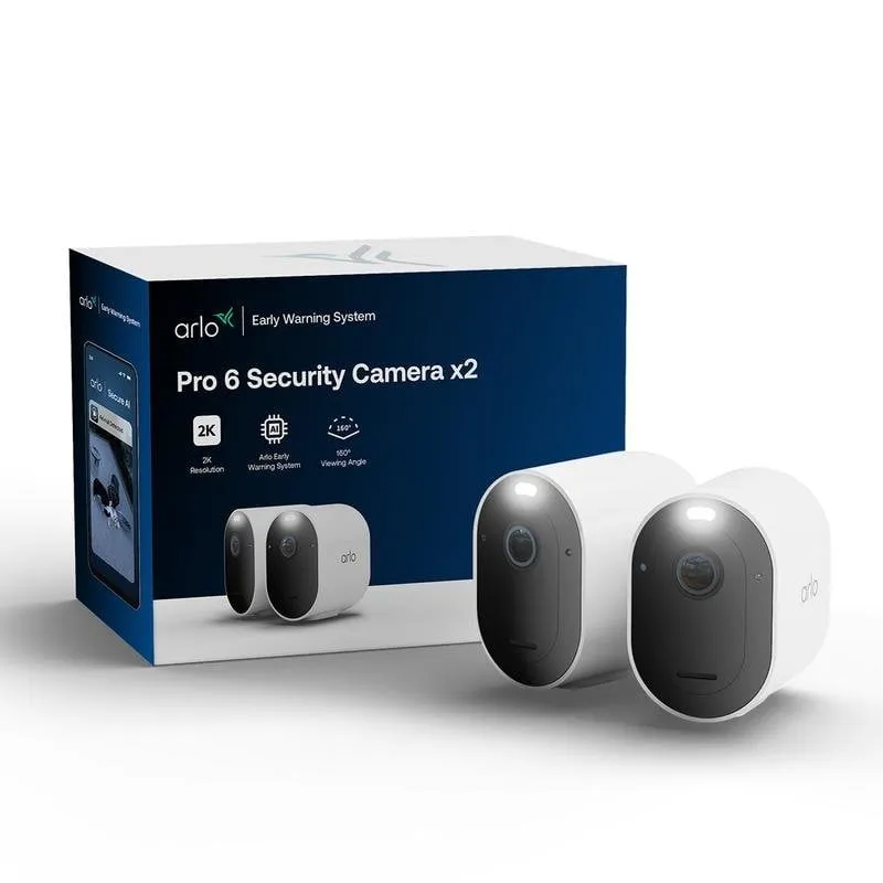 Videocamere di sorveglianza Arlo Pro VMC4270P 2K Visione Notturna Esterna Allarme Audio Bidirezionale Controllo Vocale