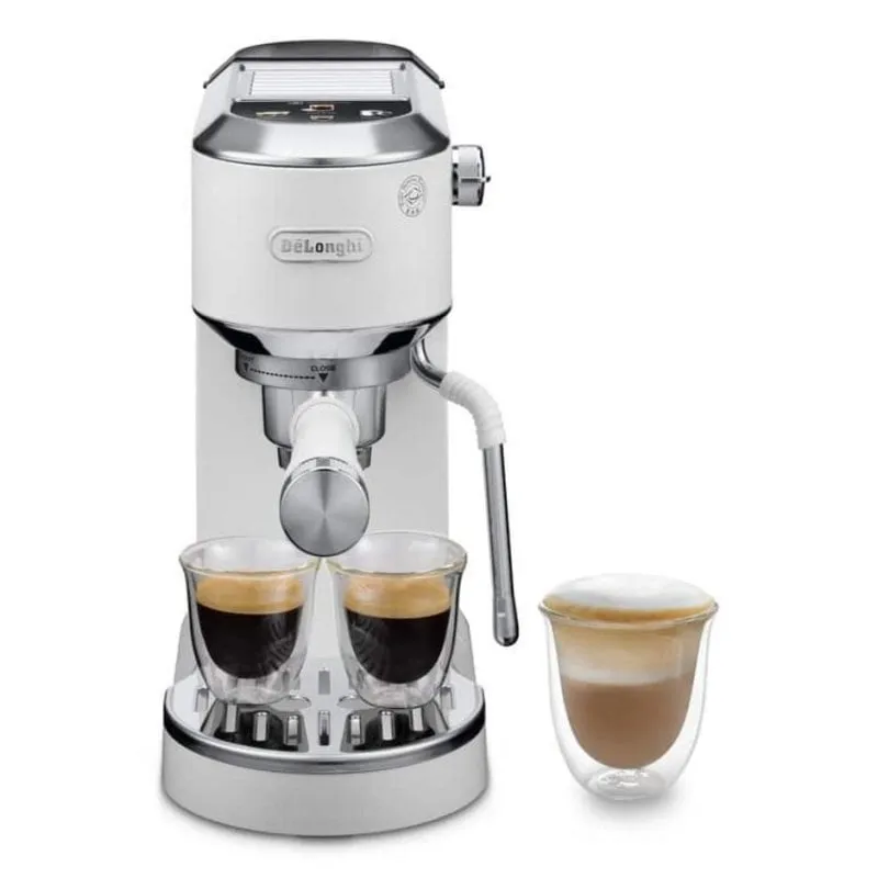 Caffettiera Espresso DeLonghi Dedica Duo EC890.WI 1,1L 15 bar bianca con montalatte