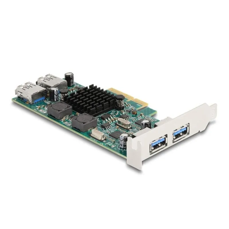 Scheda di Rete Delock 90282 PCI Express x4 USB 3.2 Gen 1 5 Gbps Full/Low Profile