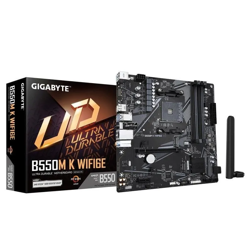 Schede Madri GIGABYTE B550M K WIFI6E B550 AM4 DDR4 Micro ATX WiFi 6E Bluetooth