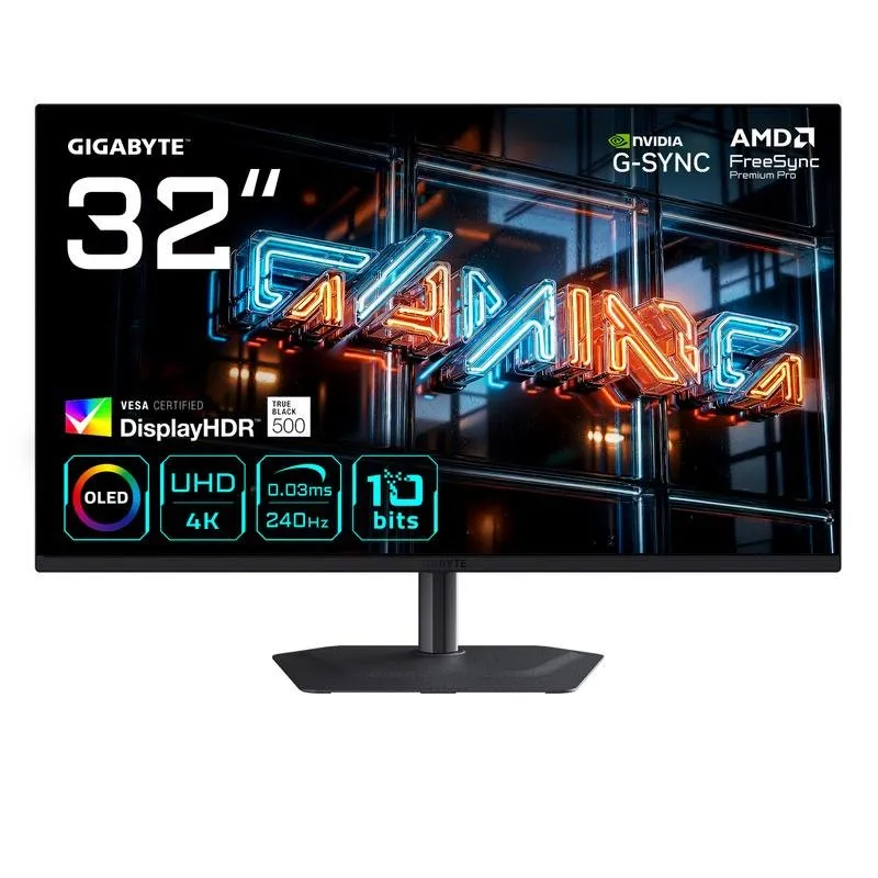 Monitor PC GIGABYTE MO32U24 32" UltraHD 4K 240Hz QD-OLED G-Sync FreeSync 0.03ms