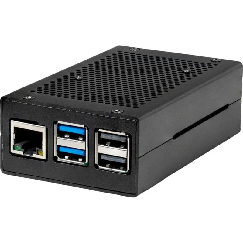Funda Joy-it RB-ALUCASEP5-01B Alluminio Nero per Raspberry Pi 5 SD