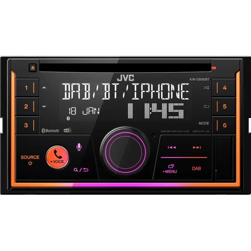 Ricevitore multimediale JVC KW-DB95BT Nero 2 DIN 200W 7.1 Bluetooth
