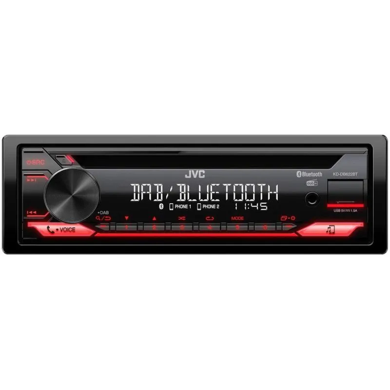Autoradio JVC KD-DB622BT Bluetooth DAB+ 200W 1 DIN Nero