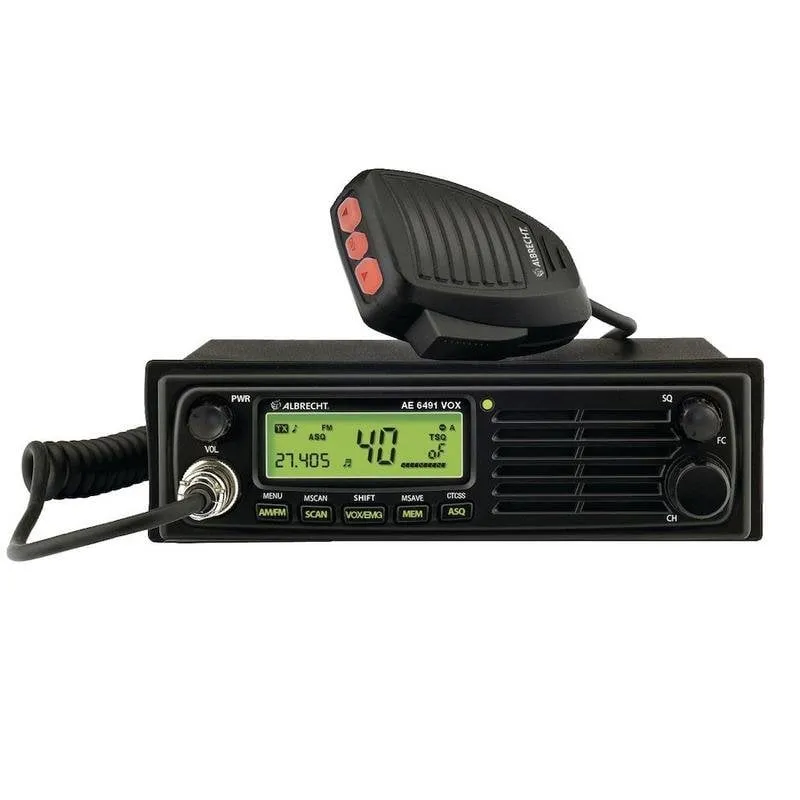 Radio CB Albrecht AE 6491 VOX LCD 12 24 V AM FM Nero