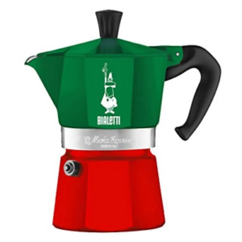 Caffettiera Moka Bialetti 0005322 0,13L 3 Tazze Verde Rosso Alluminio