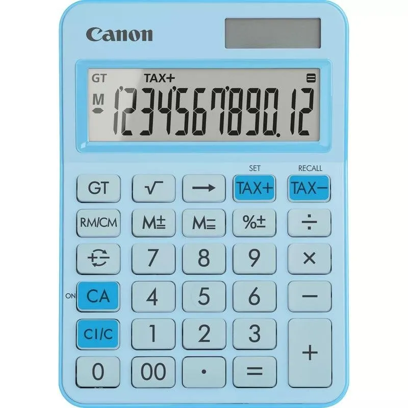 Calcolatrice Canon LS-125KB Blu 12 Cifre Da Tavolo Batteria Solare