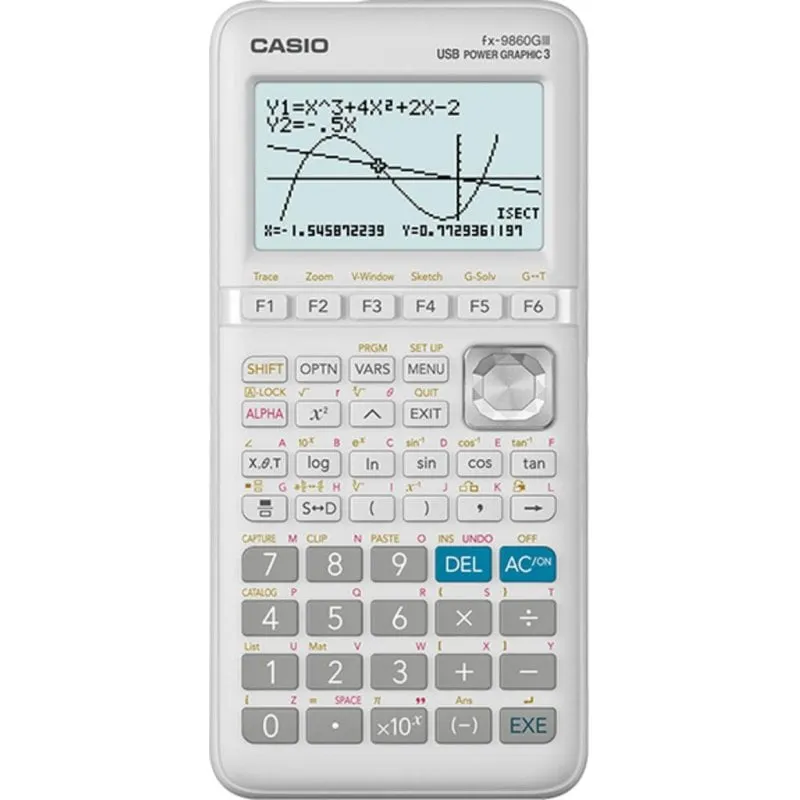 Calcolatrice Casio FX-9860GIII Grafica USB Display Retroilluminato Bianca