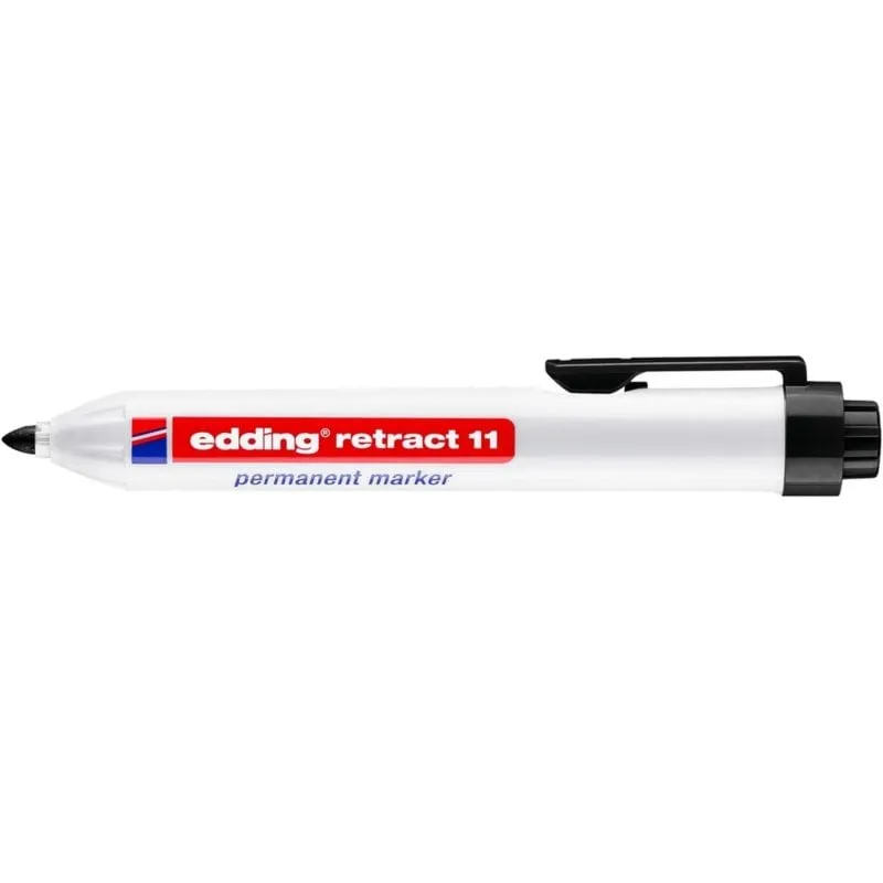 Marcatore permanente Edding retract 11 Nero Punta tonda Plastica 1,5-3 mm