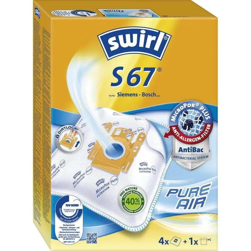 Kit Siemens Swirl S 67 Sacchetti Aspirapolvere e Filtro Antiallergico