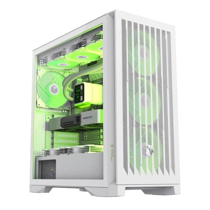 Case GameMax Leader 2 WH Full Tower Bianco ATX RGB Vetro Temperato