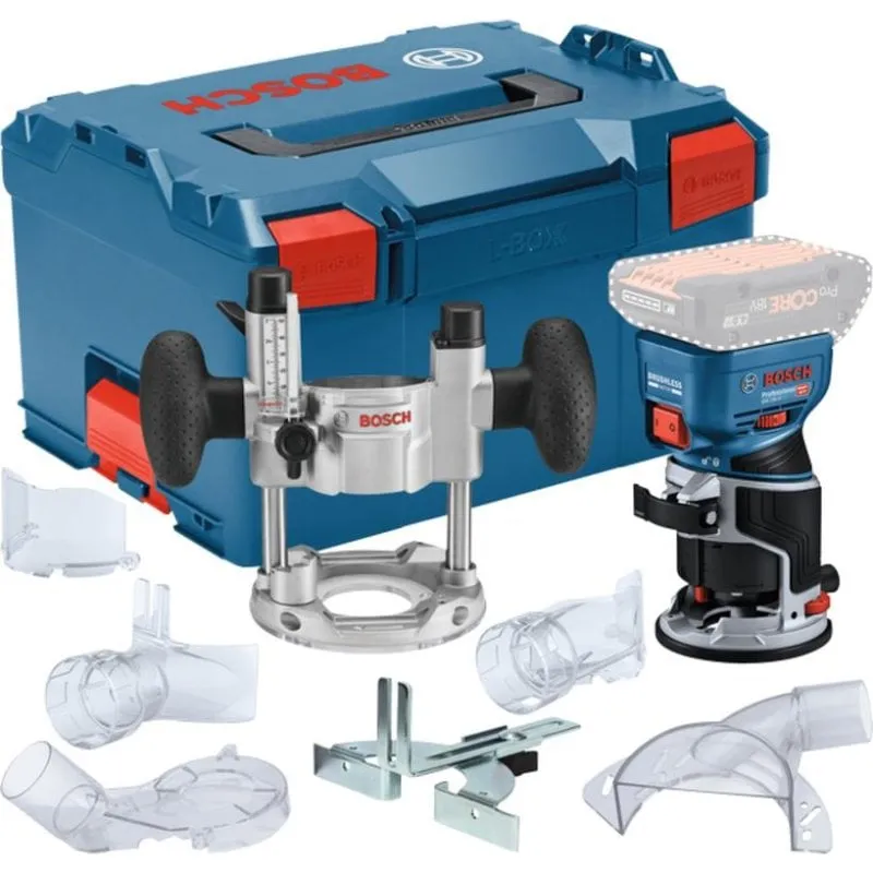 Fresatrice Bosch GKF 18V-8 30000 RPM Batteria Nero Blu
