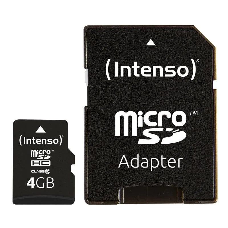 Scheda MicroSDHC Intenso 4GB Classe 10 Resistente Veloce Adattatore SD