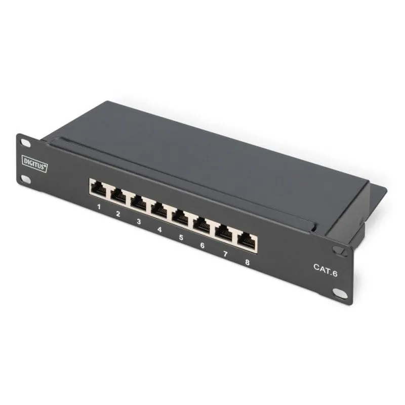 Pannello di permutazione Digitus CAT 6 schermato 8 porte 1U rack 10 pollici
