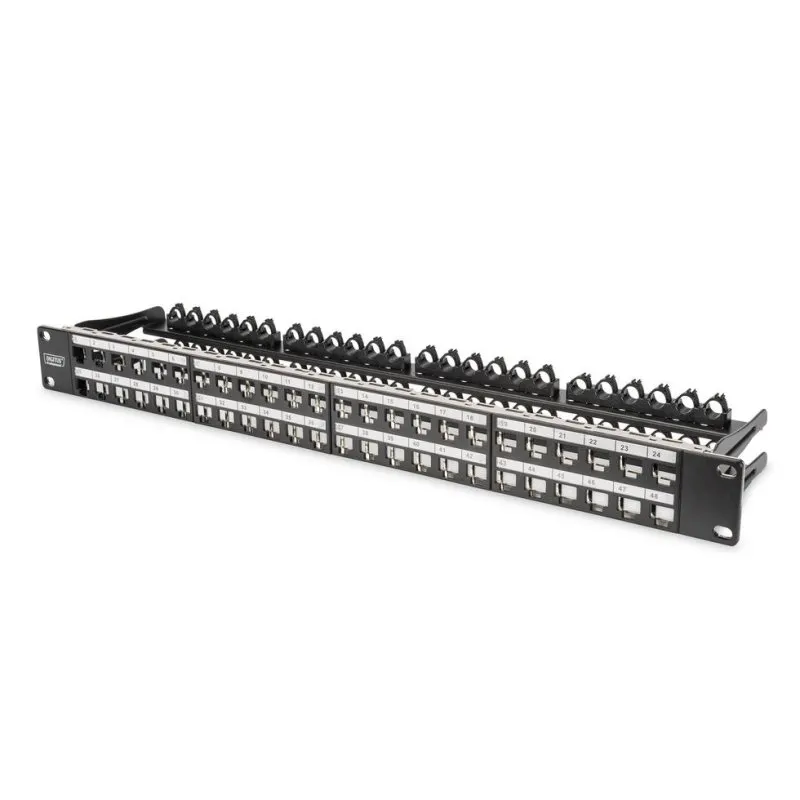 Pannello di permutazione Digitus 48 porte Cat6a 1U alta densità schermato