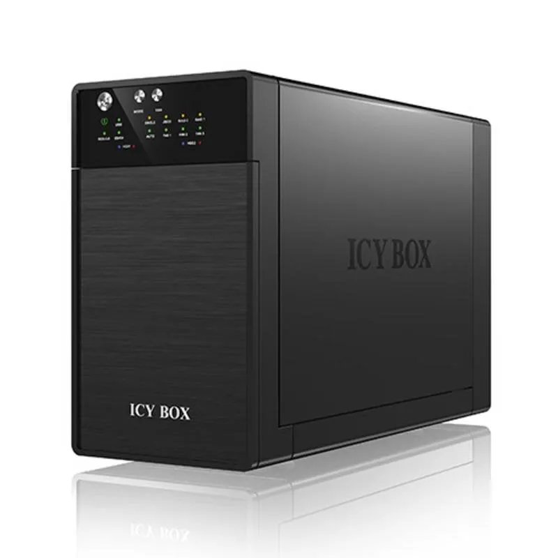 Caja PC ICY BOX IB-RD3620SU3 Desktop Alluminio Nero con Ventola USB eSATA