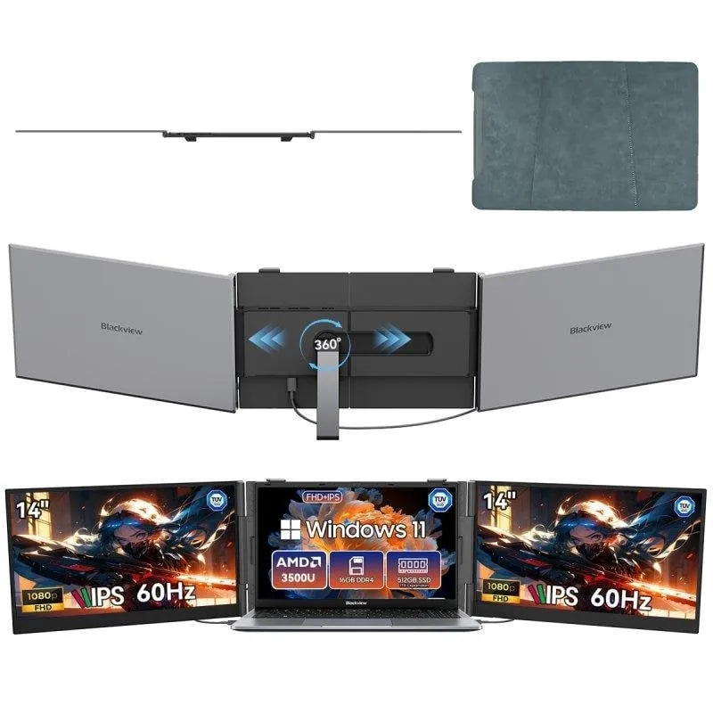 Monitor PC Blackview DCM6 Pro 14'' FullHD IPS 60Hz Ultra Sottile USB-C Altoparlante Leggero