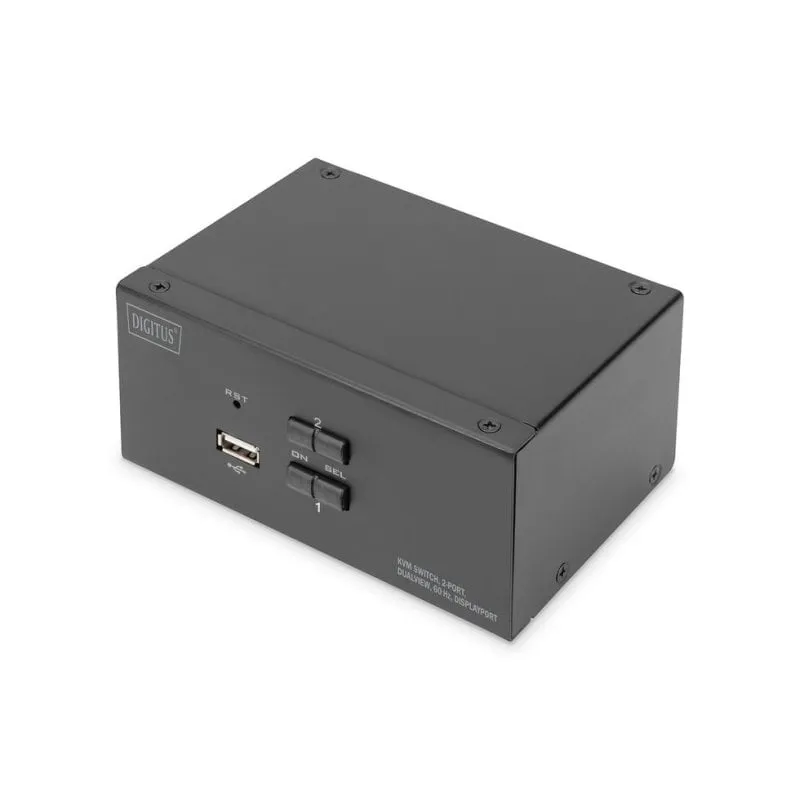 Switch KVM Digitus 2 Porte DisplayPort Doppio Schermo 4K