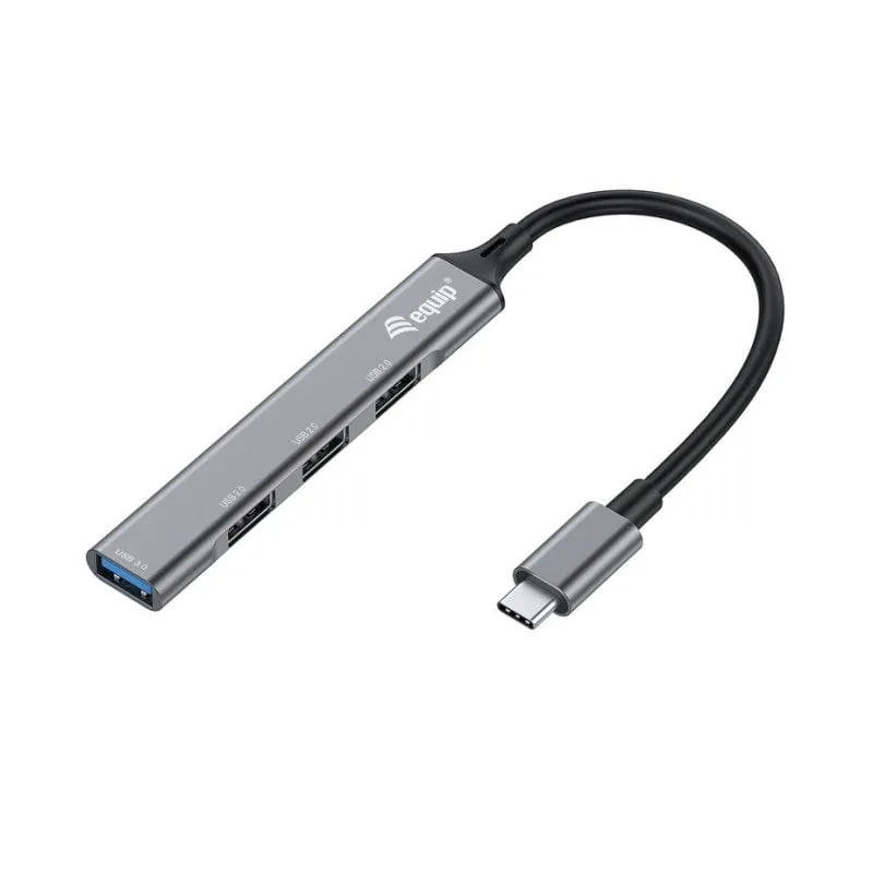 Hub Equip 4 porte 5000 Mbit/s USB 3.2 Gen 1 128961 alluminio nero grigio