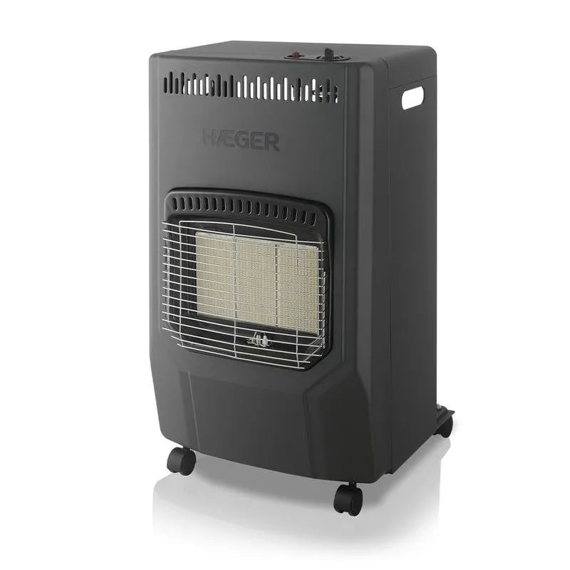 Stufa a Gas a Fiamma Blu Haeger Ultra Warm 4200W Butano Propano Nera