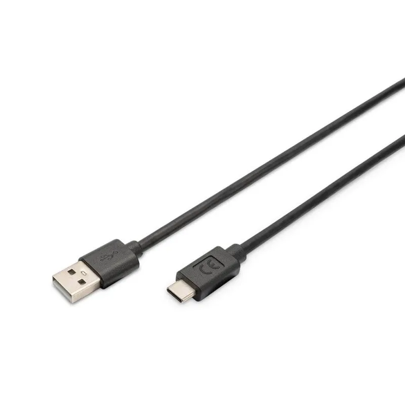 Cavo Digitus USB-A USB-C 3 m USB 2.0 Nero